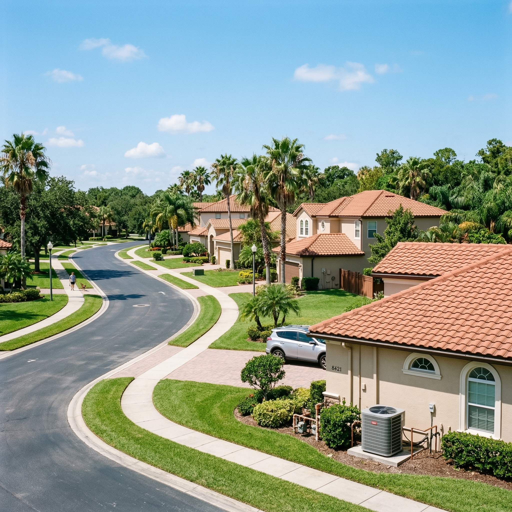 Central Florida suburban neighborhood in Orlando area