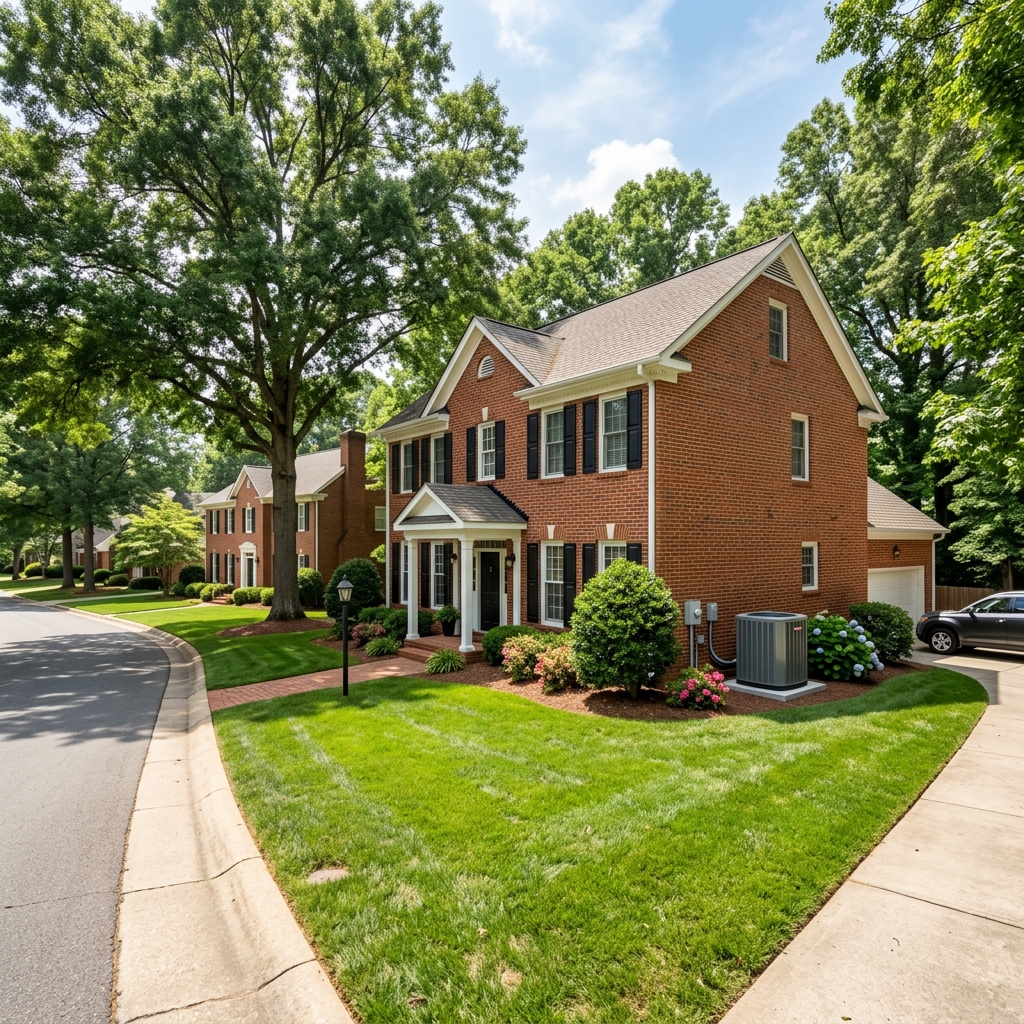 Suburban North Carolina neighborhood in Raleigh Triangle area